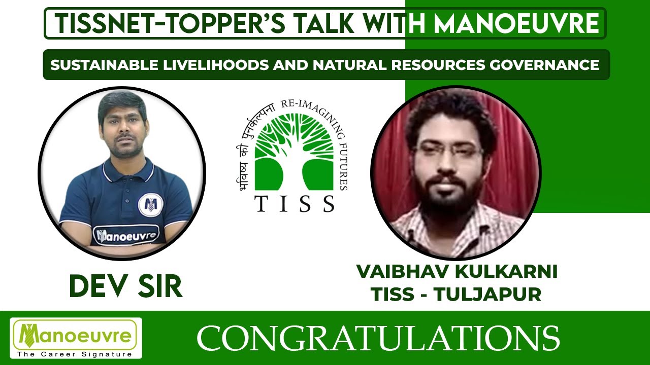 TISS - Tea with Topper (TwT)- VAIBHAV KULKARNI - SUSTAINABLE LIVELIHOOD & NATURAL RESOURCES TULJAPUR