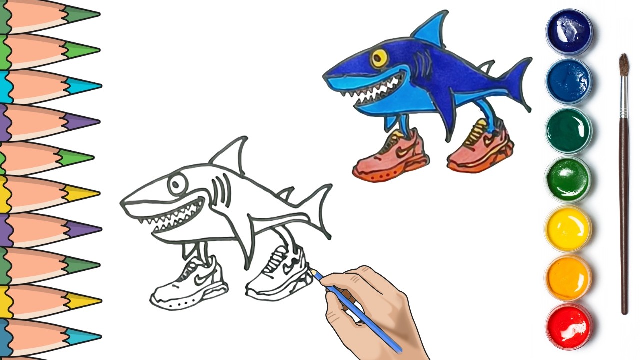 How To Draw A Cute Tralalero Tralala, Drawing, Painting & Coloring For Kids and Toddlers_ Child Art