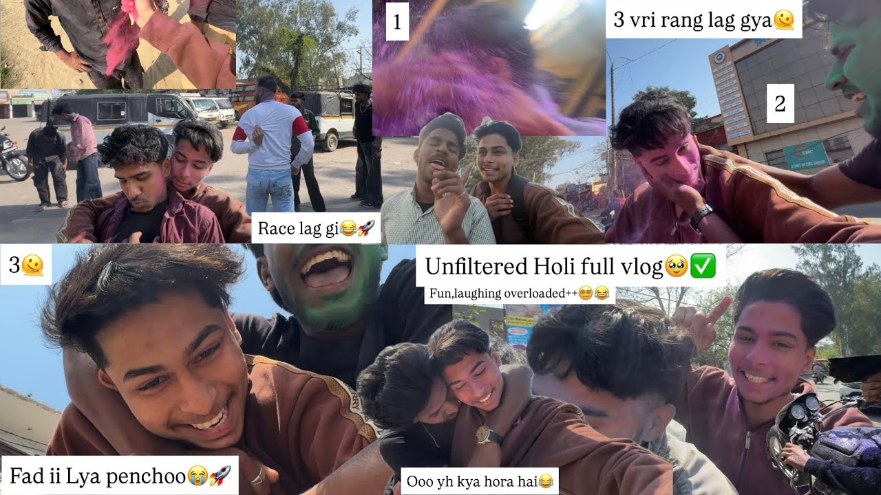 Unplanned HOLI VLOG(unfiltered)😎🚀fun,laughing overloaded++😂✅