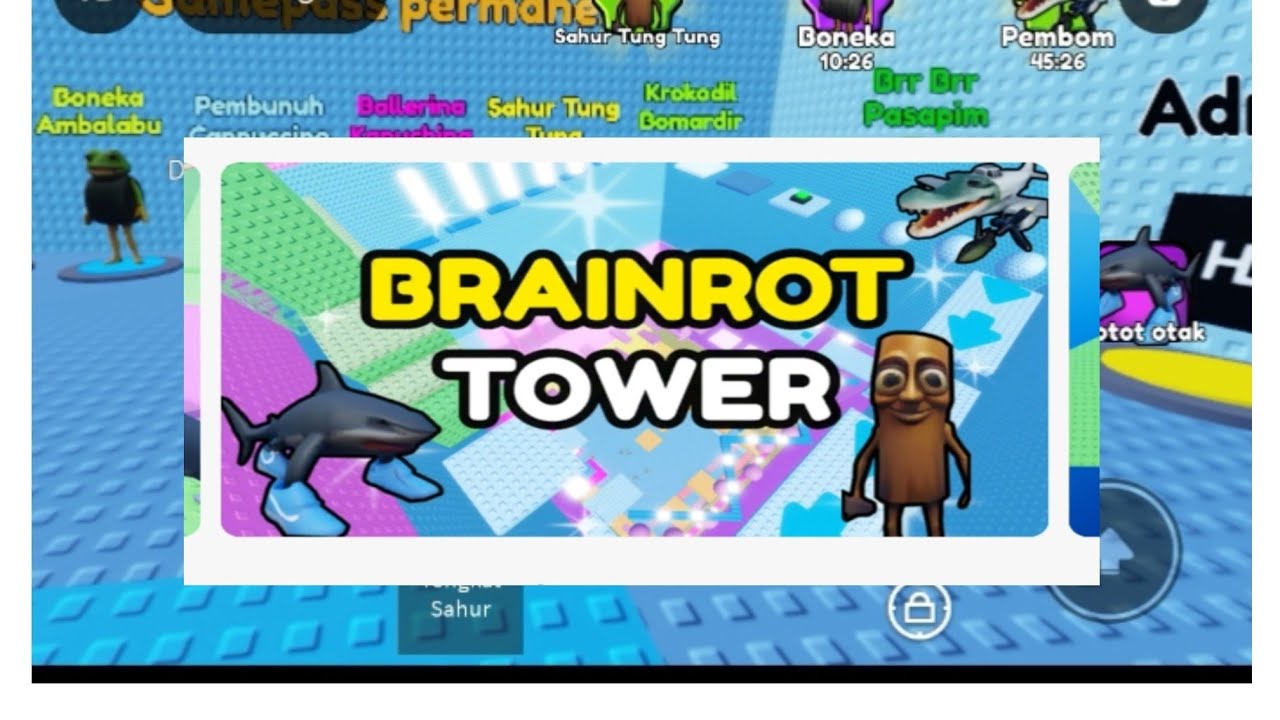 BERMAIN DI TOWER BRAINROT😱‼️BISA BERUBAH JADI TUNG TUNG SAHUR (ROBLOX INDONESIA)