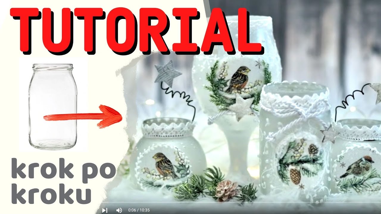 Decoupage słoiki zimowe [krok po kroku] No. 834