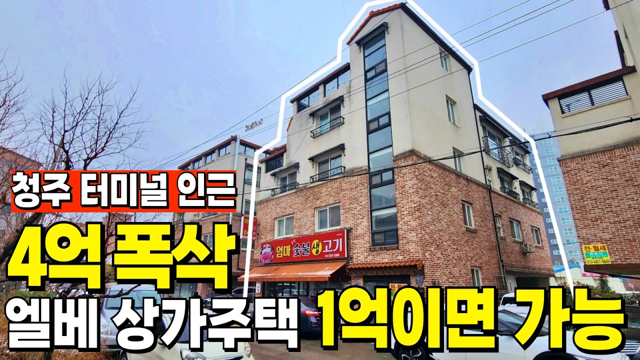 4억이 폭락한 엘베 상가주택 월세수익은 600만원 이상가능