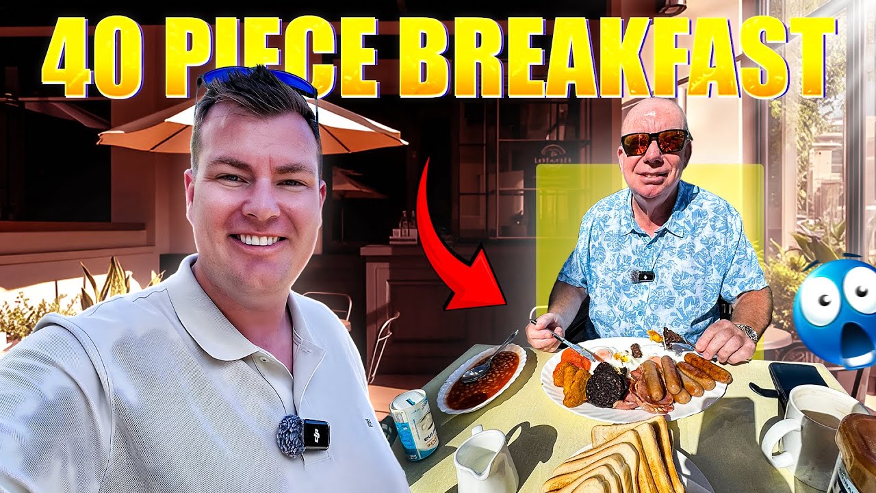 I Tricked My Dad Into Eating a 40-Piece MONSTER Breakfast in Tenerife 😳