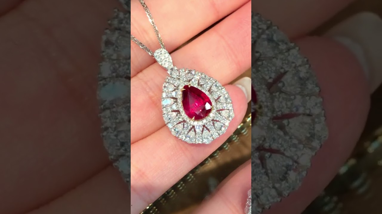 2.0CT PIGEON BLOOD 🩸 RUBY & DIAMOND & 18K GOLD RING/PENDANT . No treatment. GUILD certificate ❤️