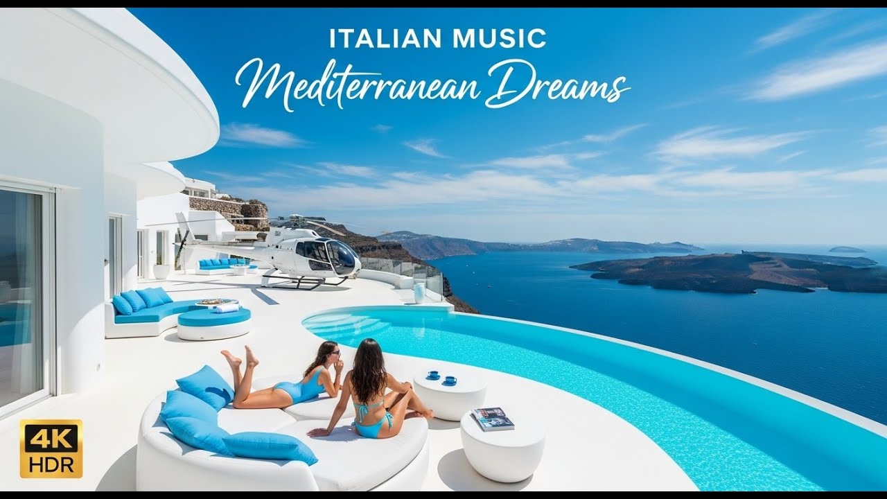 🎶 Italian Vibes & Mediterranean Music 🎶 2+ Hours Scenic Amalfi Coast & Lake Como Relaxation 4K
