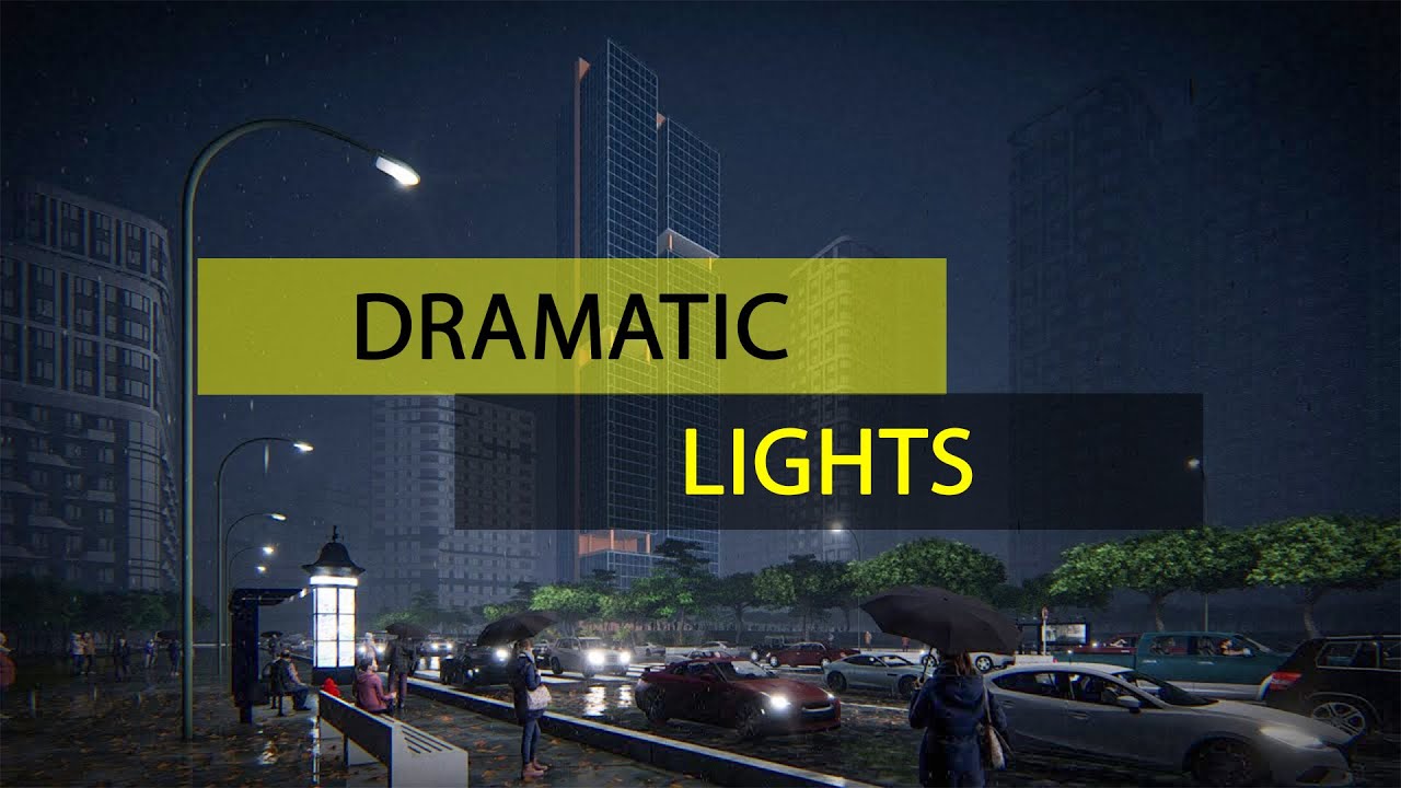 مشهد معمارى مسائى بإضاءة درامية واقعية | Lumion