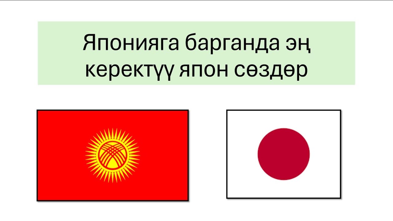 Японияга барганда  эң керектүү сөздөр / Япончо Онлайн