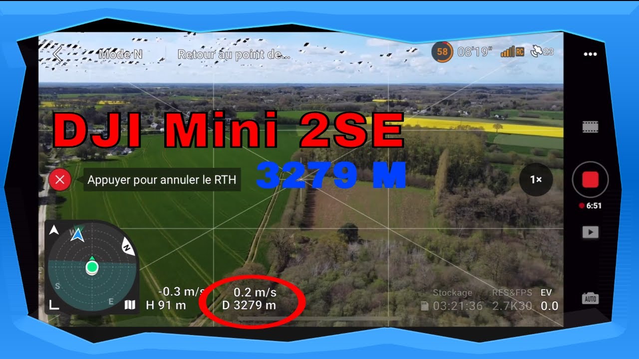DJI Mini 2SE CE (France) Range