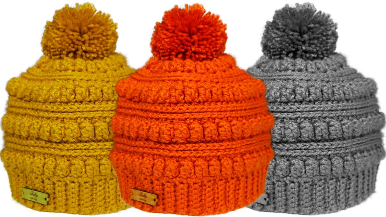 🌈Gorros a Crochet Ganchillo - Punto Popcorn - (TODAS LAS TALLAS) crochet hats | Beanie Tutorial