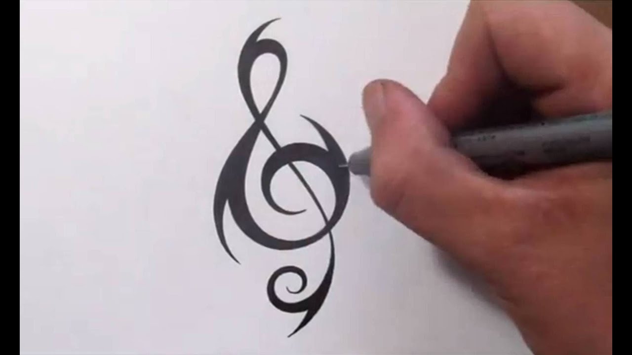 How To Create a Unique Tribal TREBLE CLEF Tattoo Design