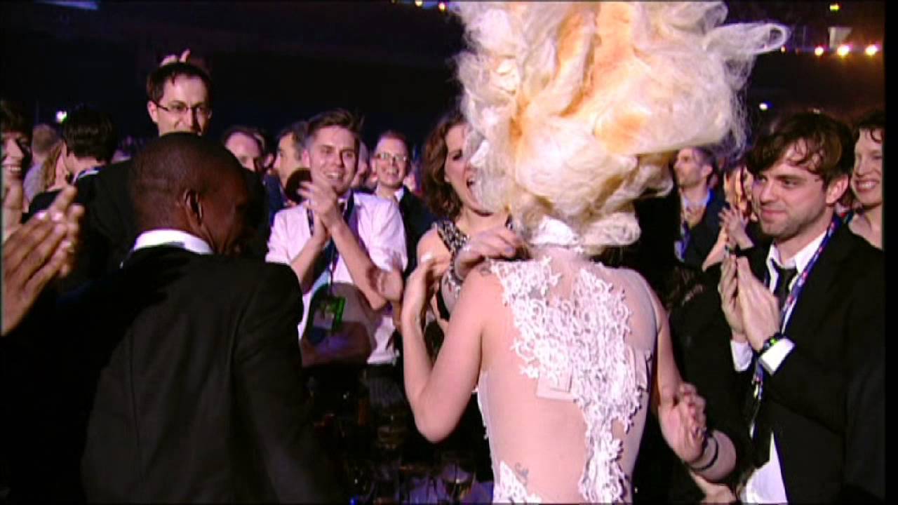 Lady Gaga wins International Album presented by Mika | BRIT Awards 2010