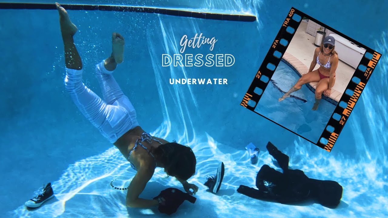 GETTING DRESSED and Swimming UNDERWATER 💦   Pants👖  - Shirt 👚- Socks 🧦 & Converse Shoes👟 😝 Pool Fun