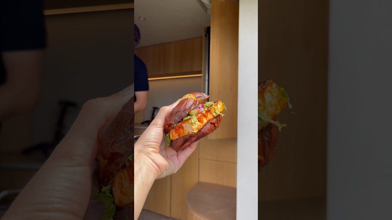 Vanlife Vegan BBQ Burger #vanlife #camper #asmr #cooking #food #vegan #calm