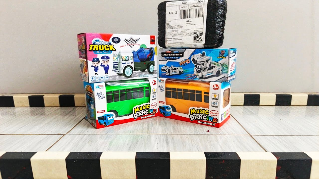 Unboxing Mobil Mobilan Polisi, Mobil Molen, Mobil Tayo, Mobil Balap Mc Queen, | Papih Car Toys