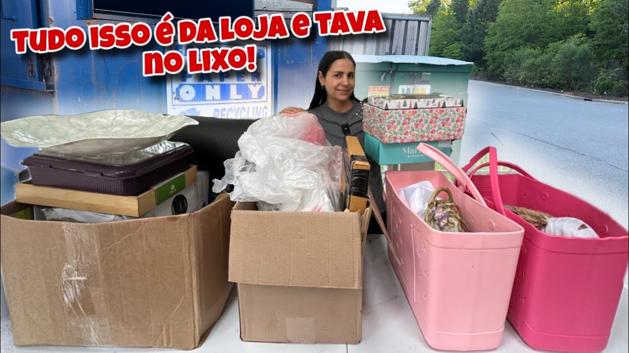 Tudo isso é da loja e estava no lixo dos Estados Unidos!🇺🇸
