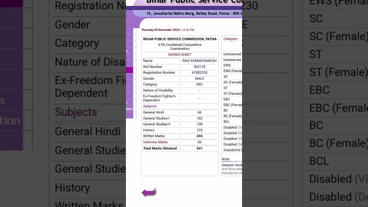 67th BPSC Final Marksheet.......#bpsc #marksheet #67thbpsc