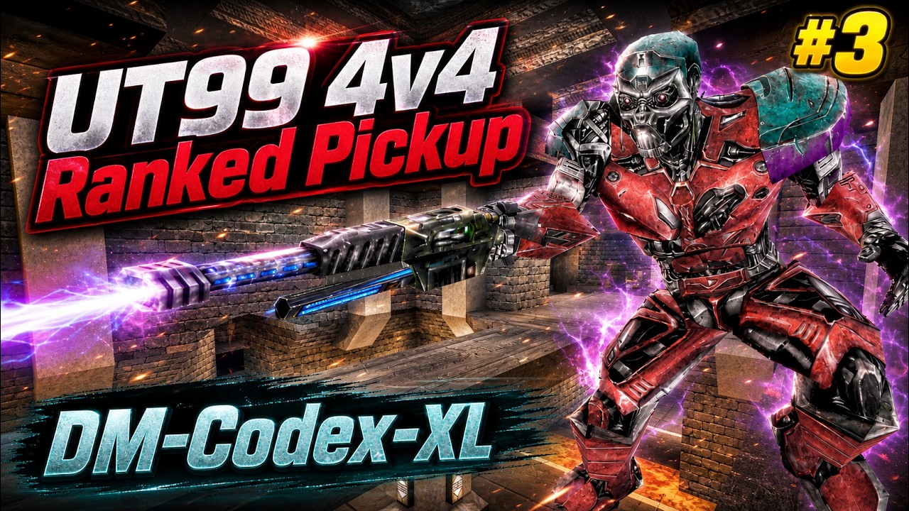 UT99 | 4v4 Ranked Pickup | DM-Codex-XL-DP | POV: znatch | 25/12/29 | #3