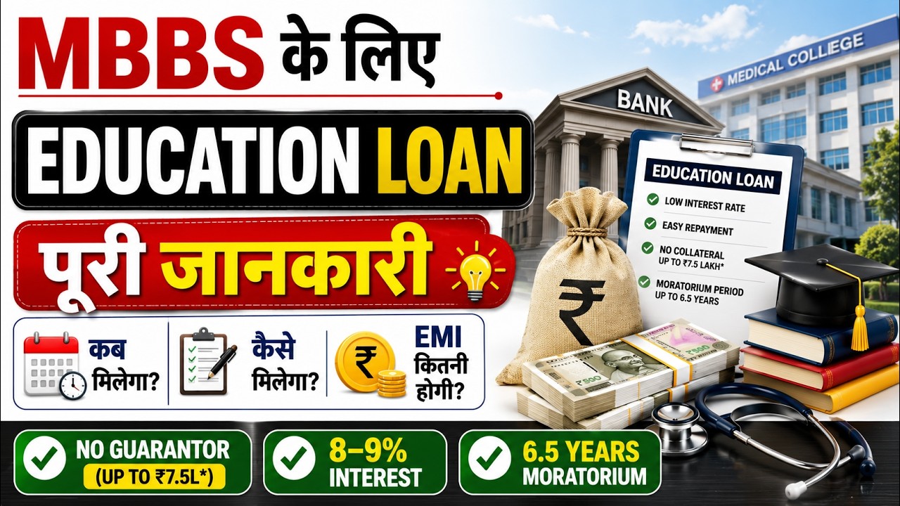 🚨 MBBS Education Loan 2026 | How to Apply, Interest Rate, EMI & Documents Explained #educationloan