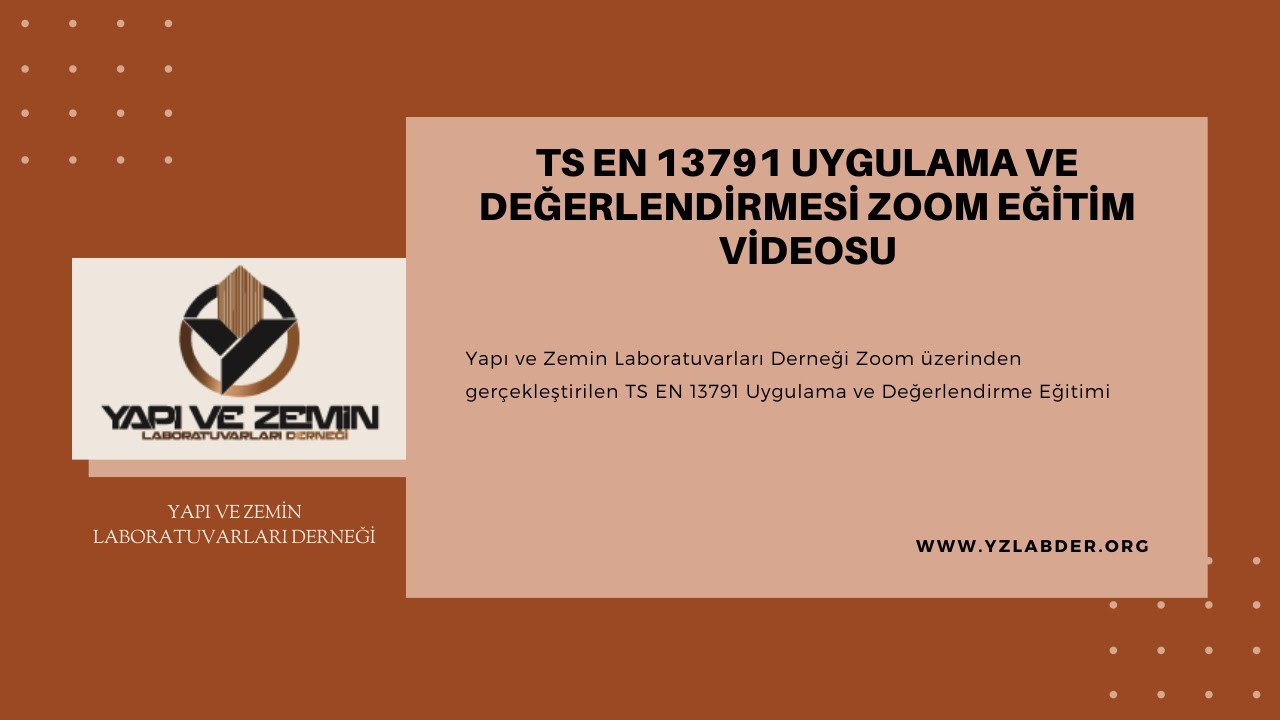 TS EN 13791 UYGULAMA VE DEĞERLENDİRMESİ ZOOM EĞİTİM VİDEOSU