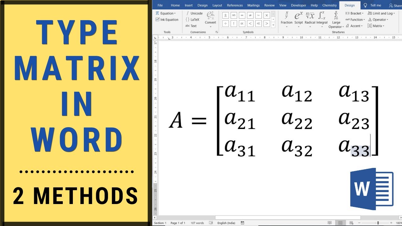 Insert matrix in Word: 2 Methods (including LaTeX type Shortcut for Word) 😎