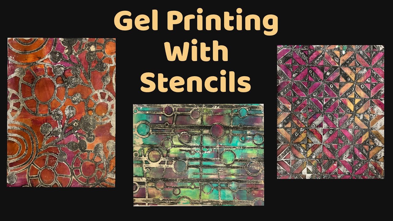 Gel Printing with Stencils - Creating Grungy Good Gel Prints- Super Simple