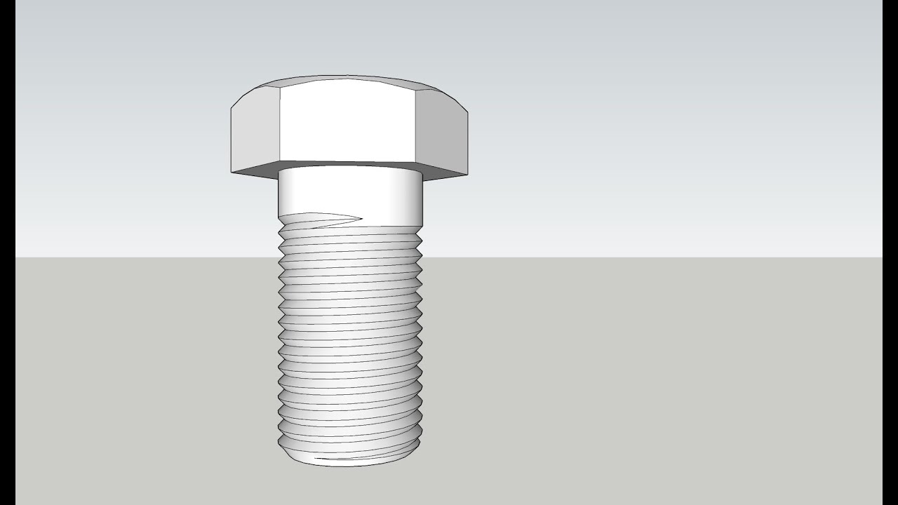 Bolt modeling in SketchUp p.1 low poly (Моделирование болта в SketchUp ч.1 low poly)