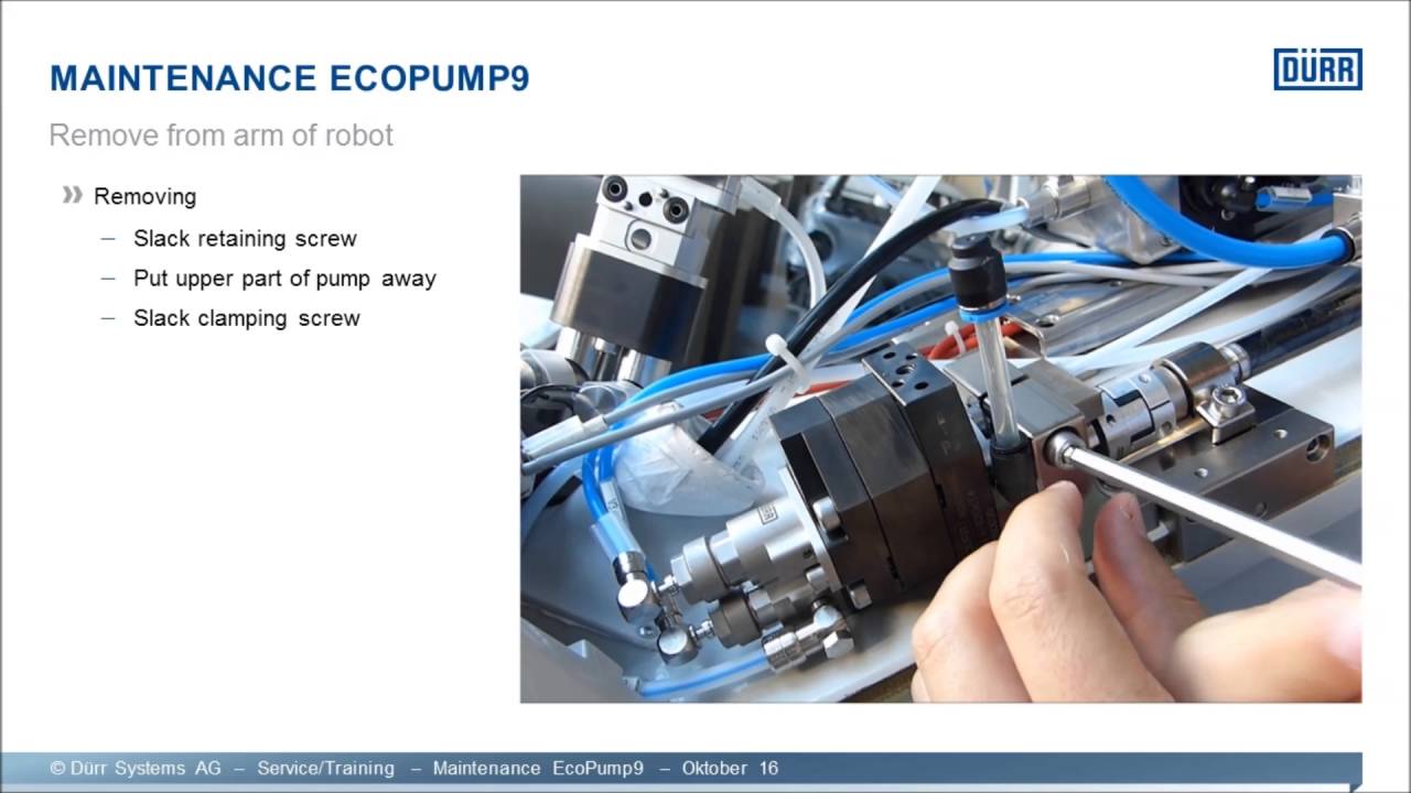 Maintenance EcoPump9: Remove from robot arm