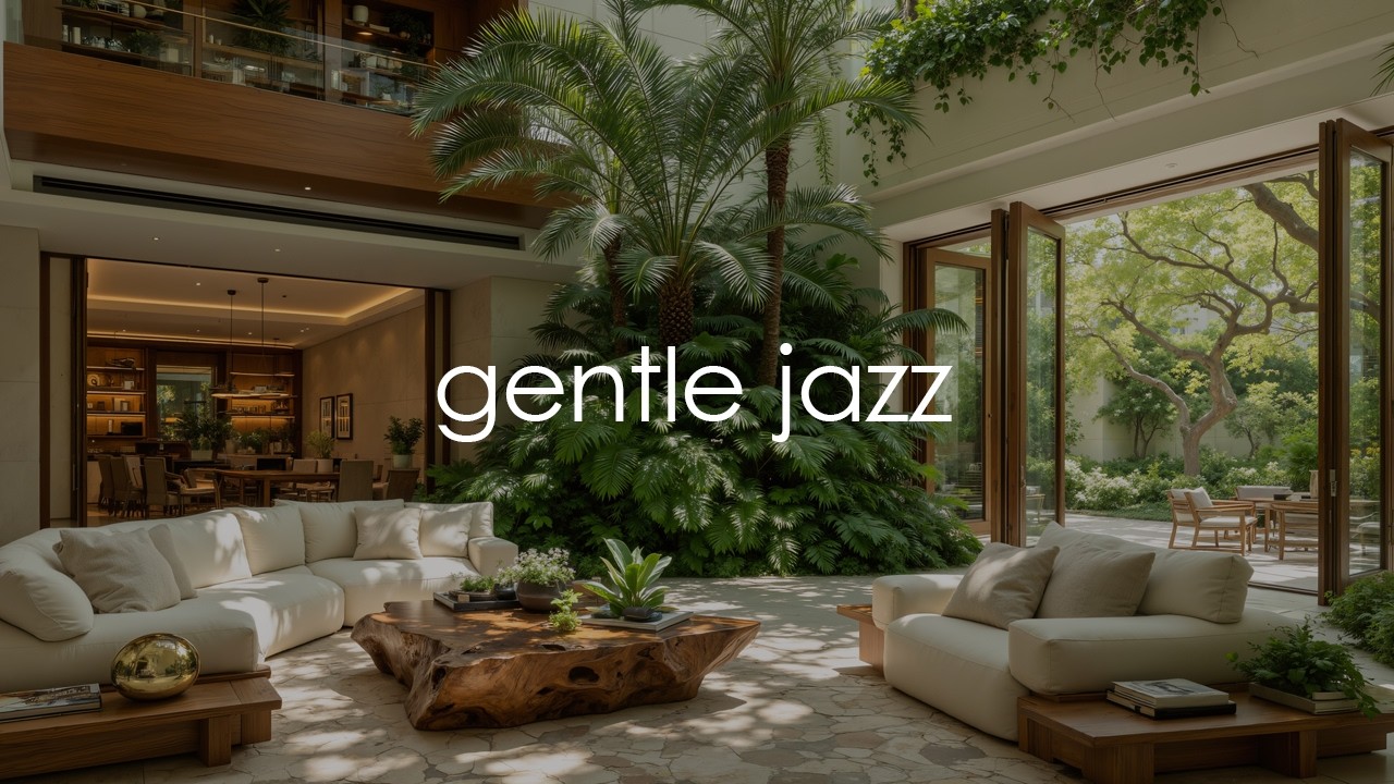 Gentle Jazz For Reading And Deep Calm | Cozy Indoor Garden Music For Work & Stress Relief