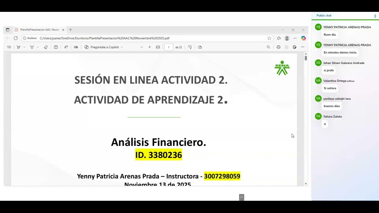 Sesión en linea Actividad 2.  Análisis Financiero.