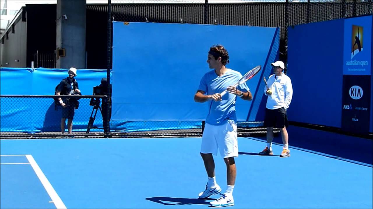 Roger Federer Slow Motion Practice 2013