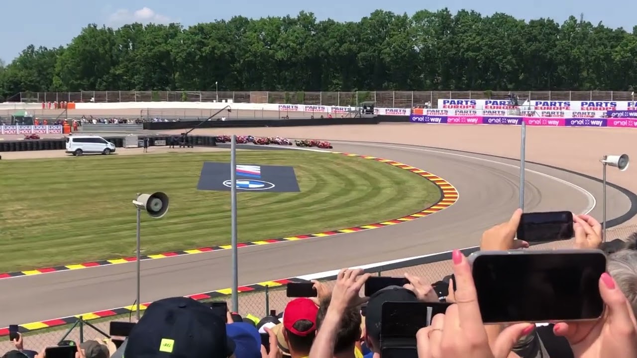 Motogp - first lap 18.6.23 Sachsenring - T2 tribune.