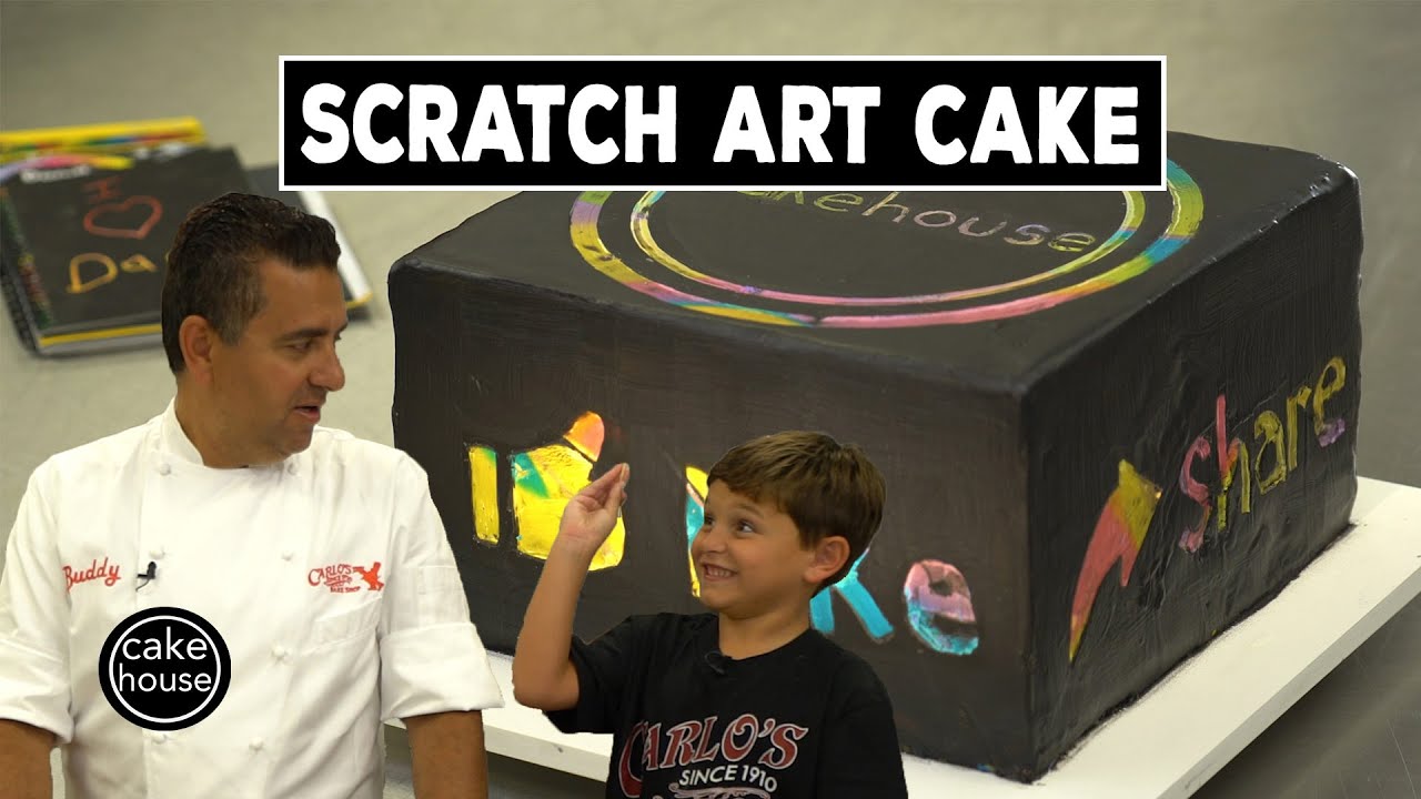 The Cake Boss & Carlo Invent a Scratch Art Cake | Cool Cakes 10