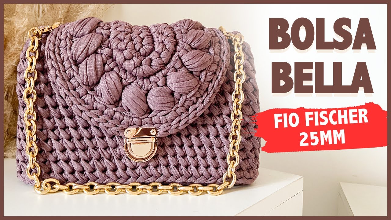 Bolsa de Crochê com Fio de Malha 25mm - Bolsa Bella