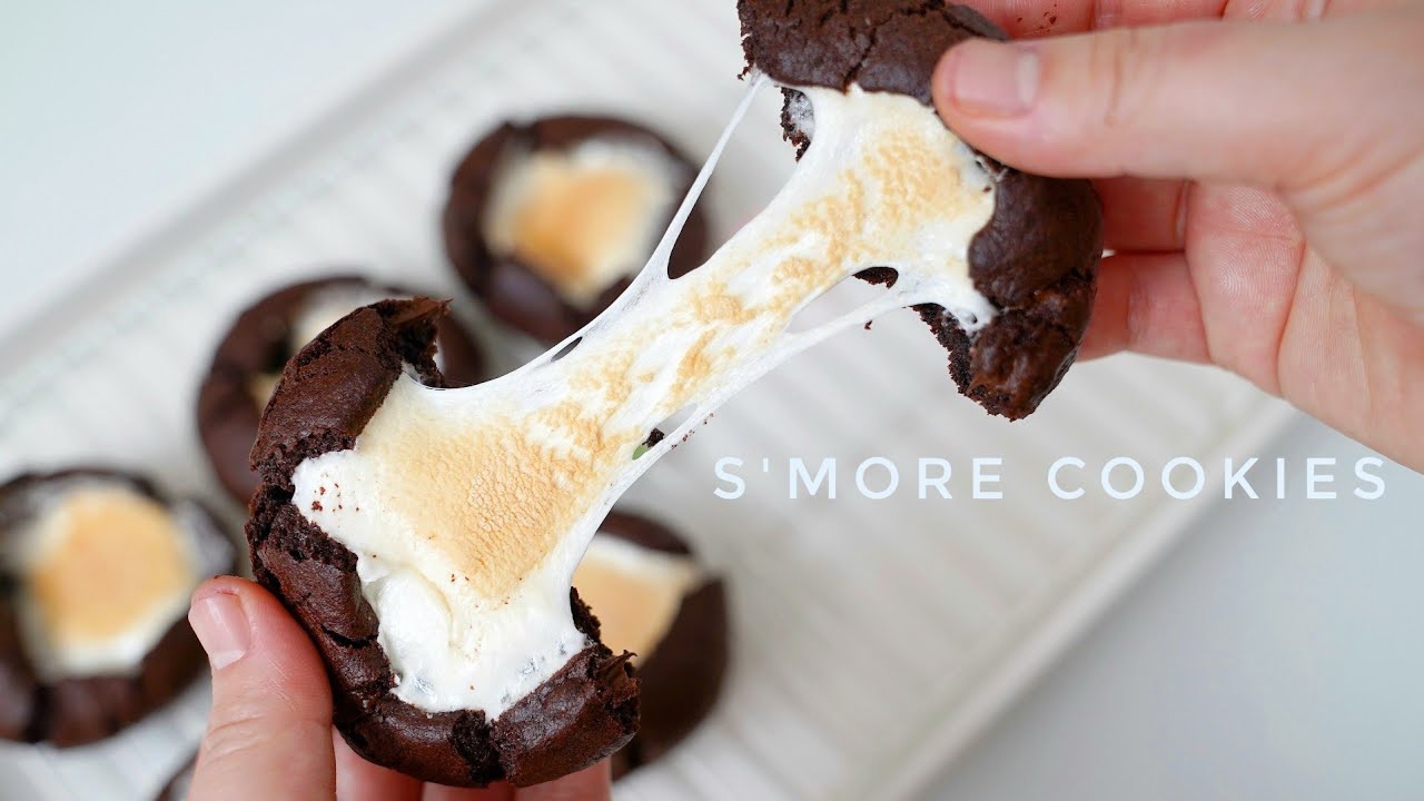 ENG)당장 먹고싶어서 구웠는데 너무 쉽고 완벽해!초코 스모어 쿠키 만들기│Chocolate S'mores Cookies Recipe│baking at home