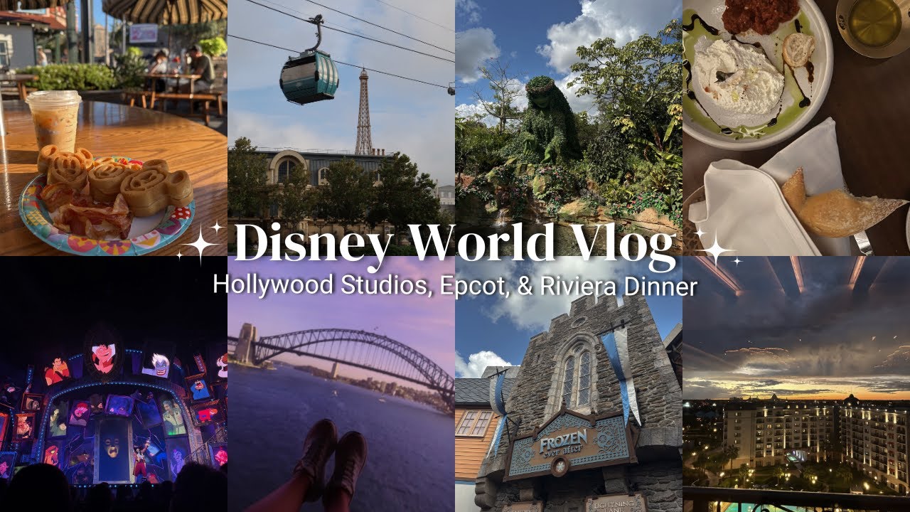 DISNEY WORLD DAY 4 | Morning at Studios, Rides at Epcot, & Fireworks Dinner at the Riviera 🎬 🌐 🍽️  🎆