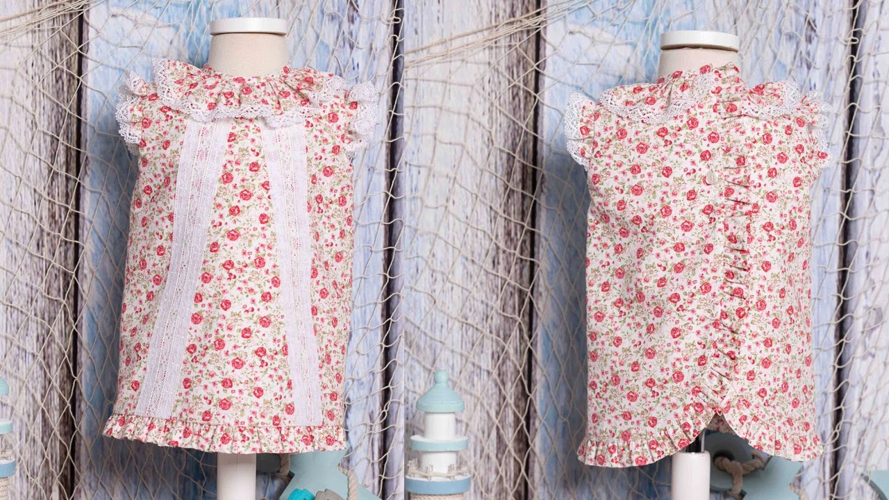 Vestido cruzado en espalda. REVISTA PATRONES INFANTILES nº 23