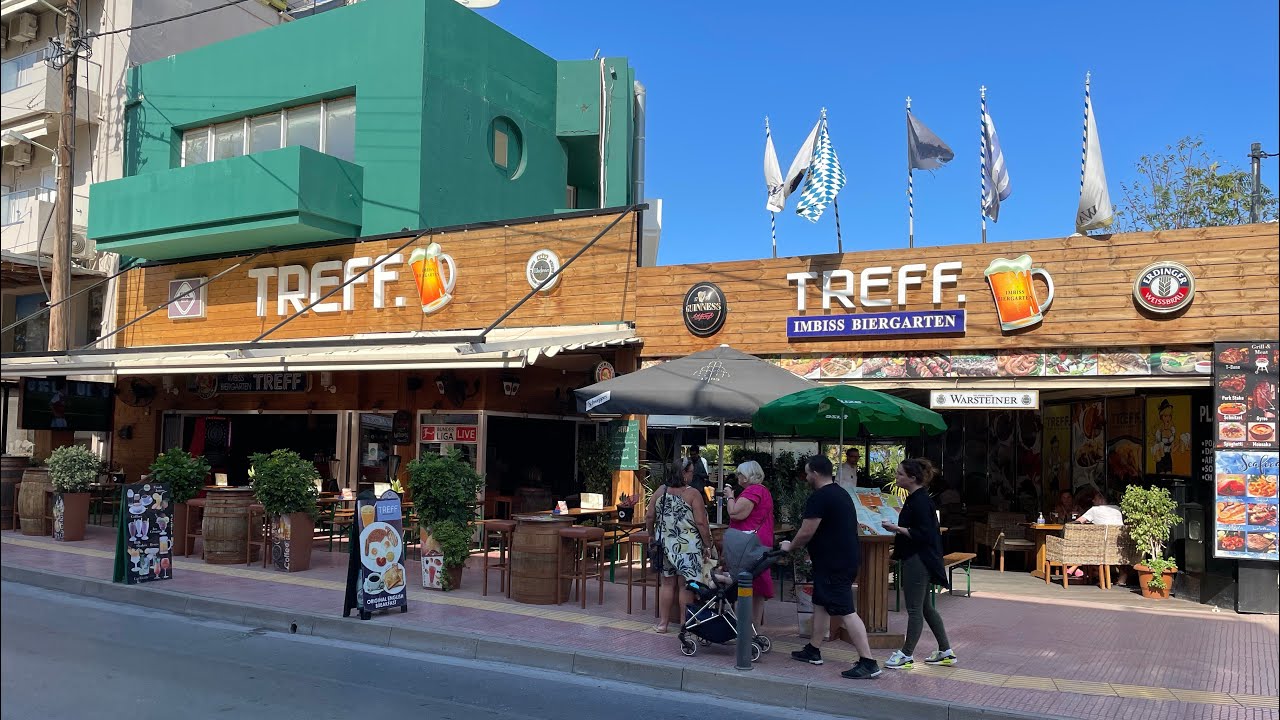 Crete Greece  Hersonissos  Walking Tour  Chersonissos Kreta   Chersonisou