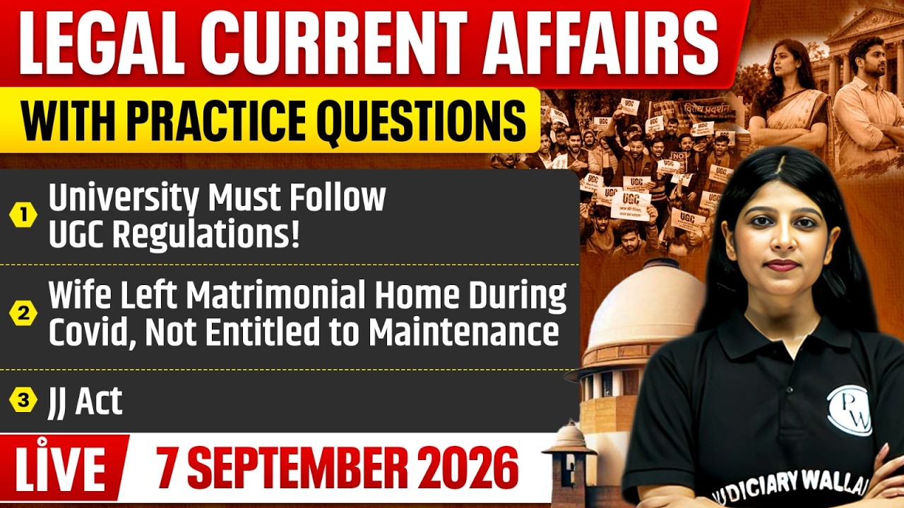 Legal Current Affairs Today | 7 Sept 2026 | Top Legal News | Judiciary/APO/APP | Judiciary By PW
