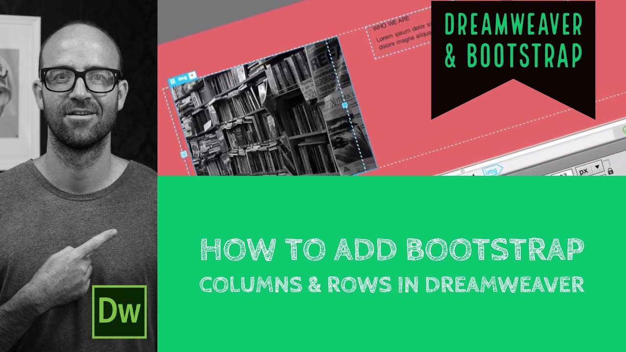 Как добавить столбцы и строки Bootstrap в Dreamweaver — Учебное пособие по Dreamweaver [15/54]