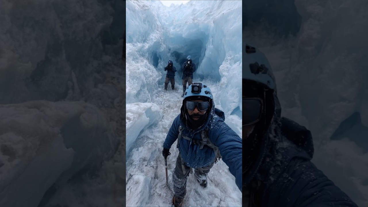 Ice Wall in Antarctica Cracks Open Revealing Hidden Chamber