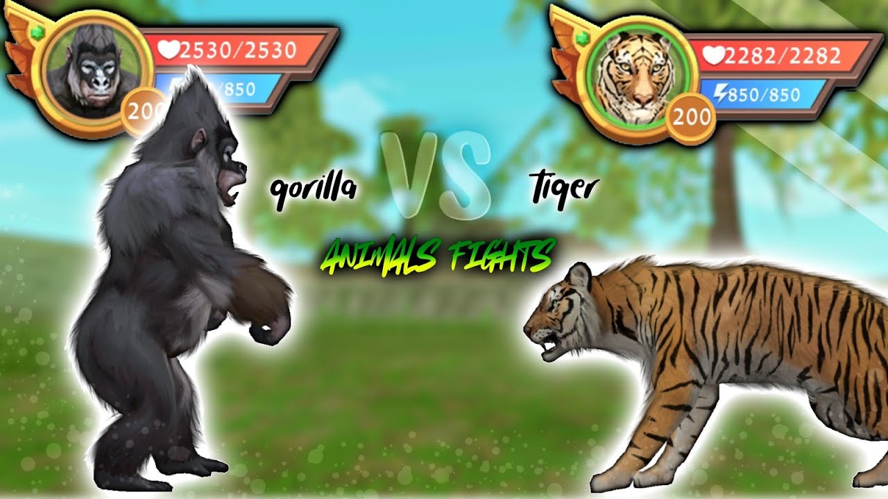 WildCraft: бои животных #6 🦍 горилла против тигра 🐅