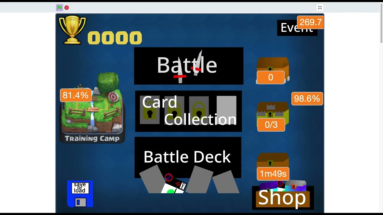 playing knockoff clash royales in scratch