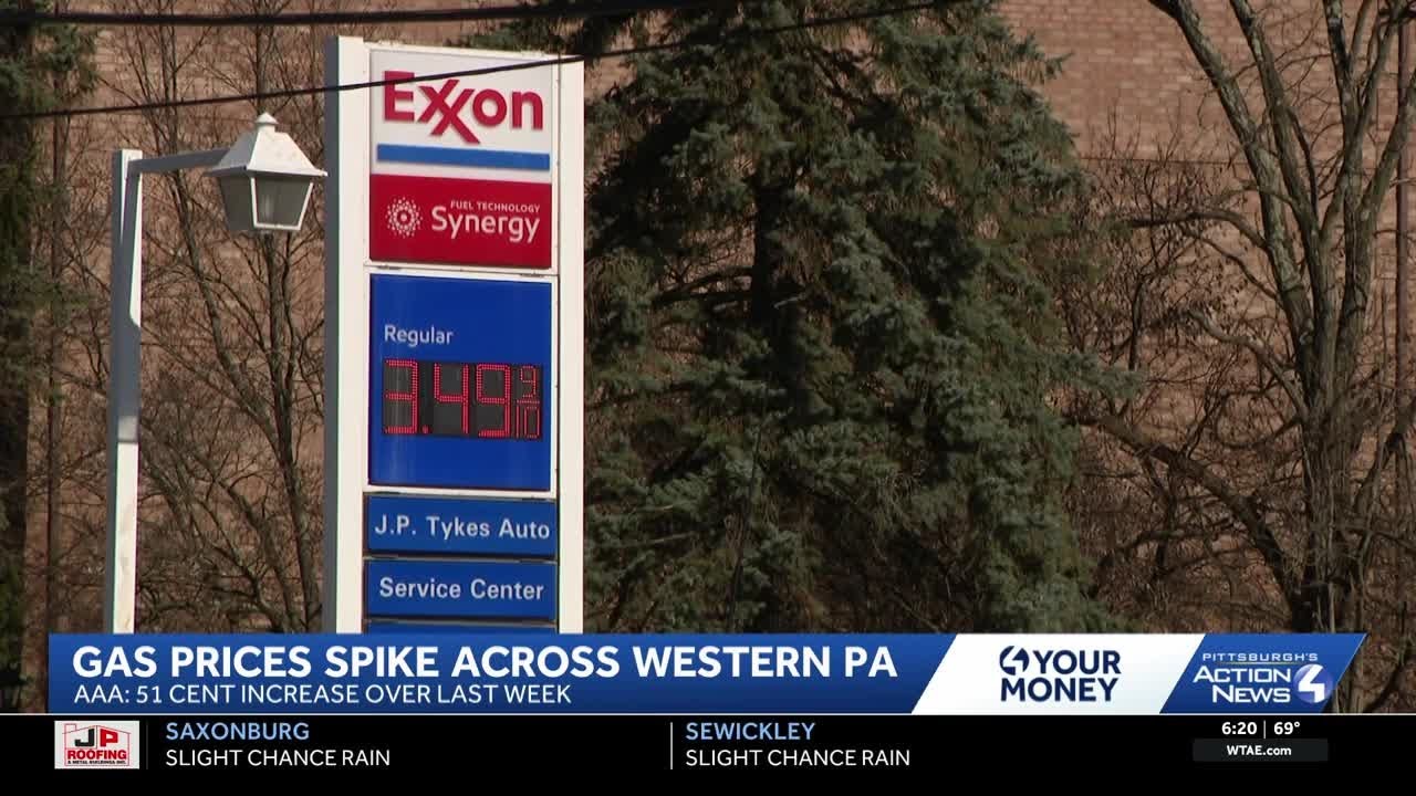 Gas prices on the rise in Western Pennsylvania