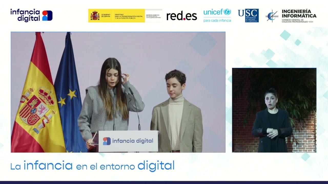 Intervención de Ailin y Pablo, grupo asesor de infancia y adolescencia UNICEF España