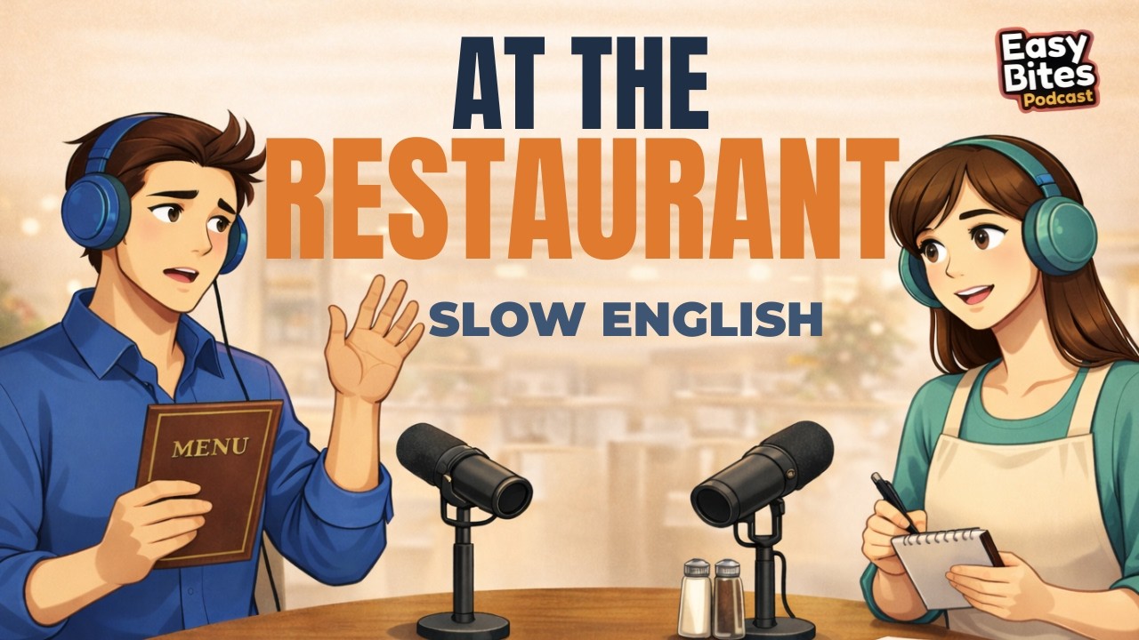 How to Order Food in English: Restaurant Conversation | Slow Speaking Practice A2 | English Podcast
