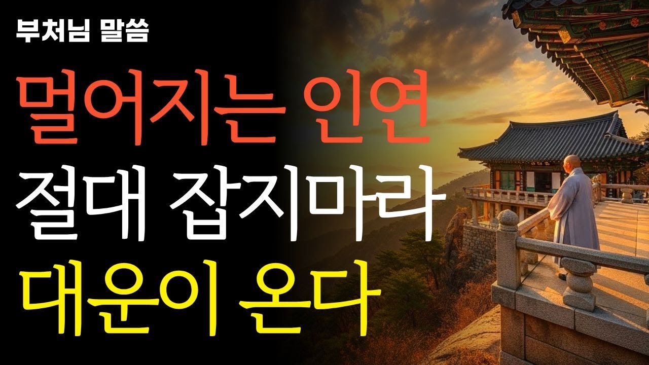 멀어지는 인연 절대 잡지마라 대운이 온다 | 법구경| 불교 오디오북 | 인생 조언 | 부처님말씀 | 석가모니 명언