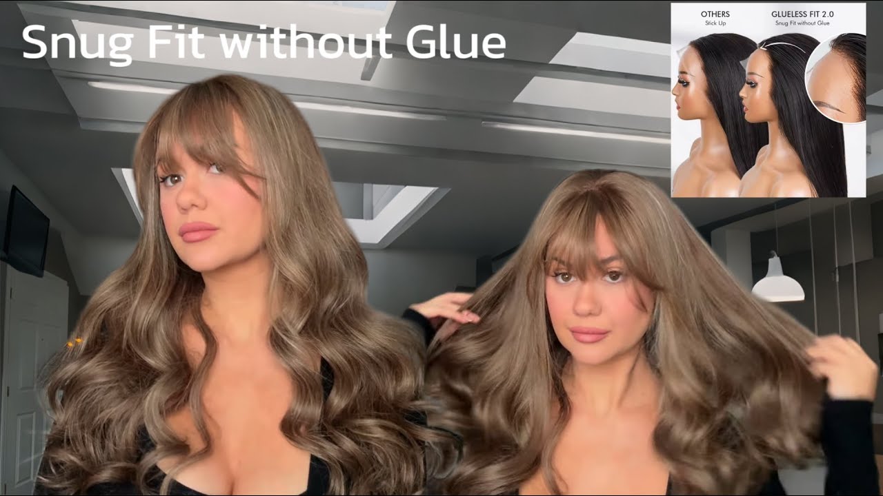 Snug Fit without Glue | Long Wavy Bangs Ash Blonde Highlights | Zelda005 | RPGSHOW