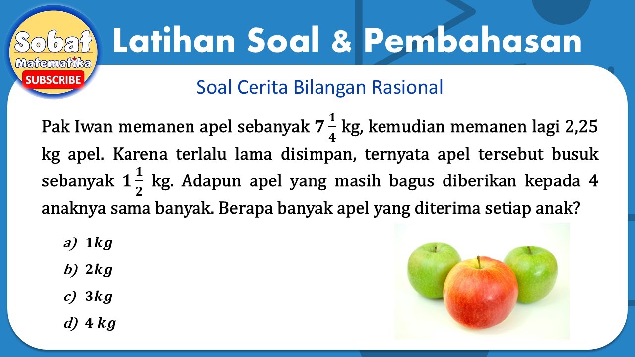 Jawaban Soal Cerita Bilangan Rasional #pecahan #desimal #matematikasmp