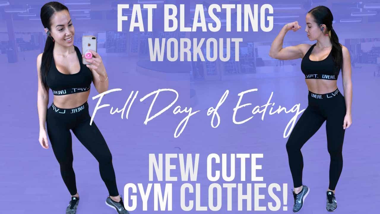 FAT BLASTING Workout + FULL DAY OF EATING + New Cute Gym Clothes!
