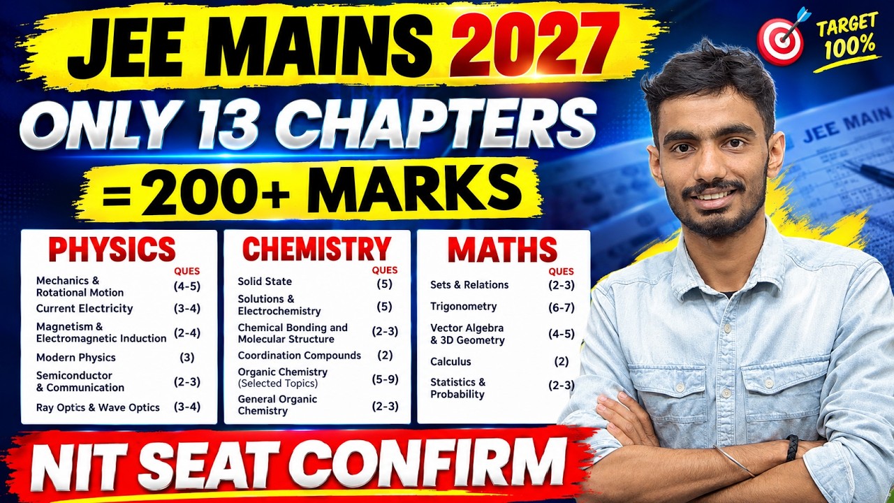 JEE Main 2027 High Weightage Chapters 🔥 Physics + Chemistry + Maths | Important Chapters #jee2027 